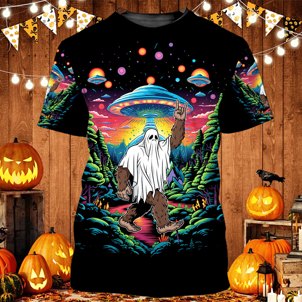 Bigfoot Boo Rock On All Over Print Shirt