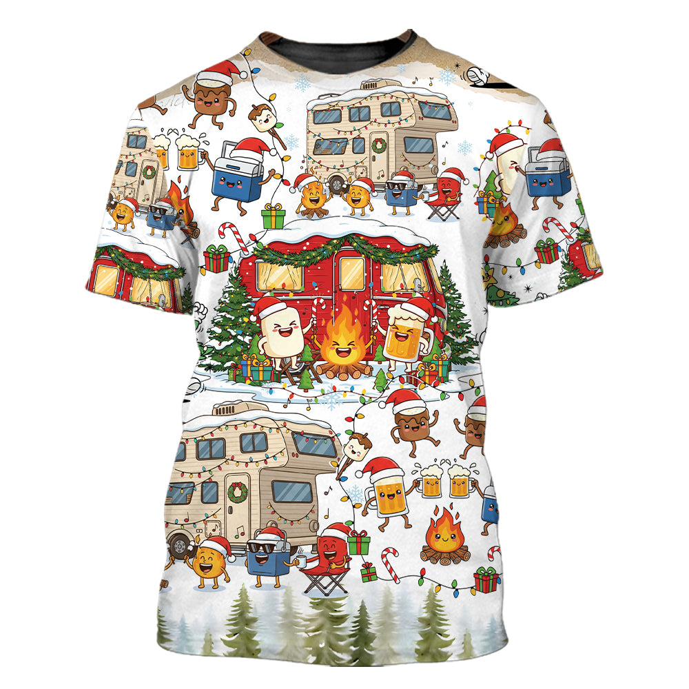 Campsite Christmas Party All Over Print Shirt