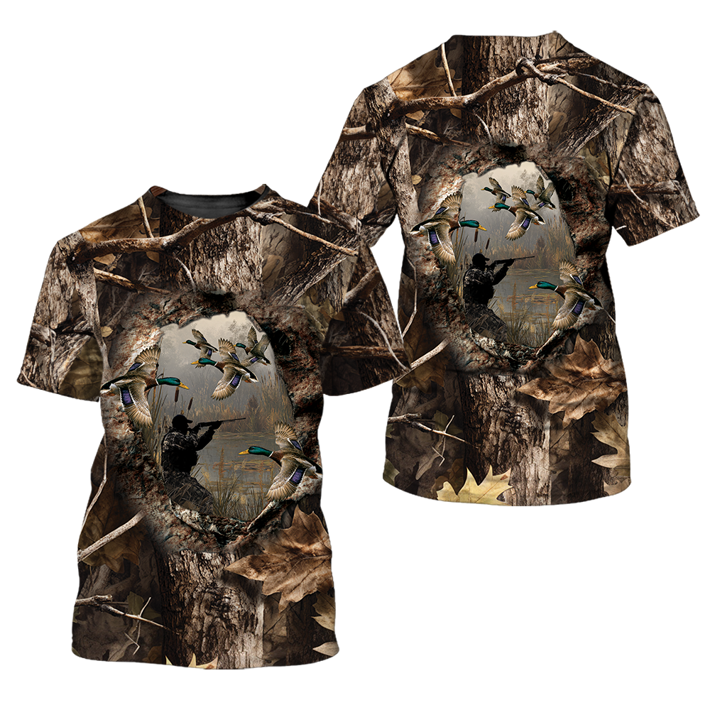 Duck Hunting Camouflage Fabric All Over Print Shirtt