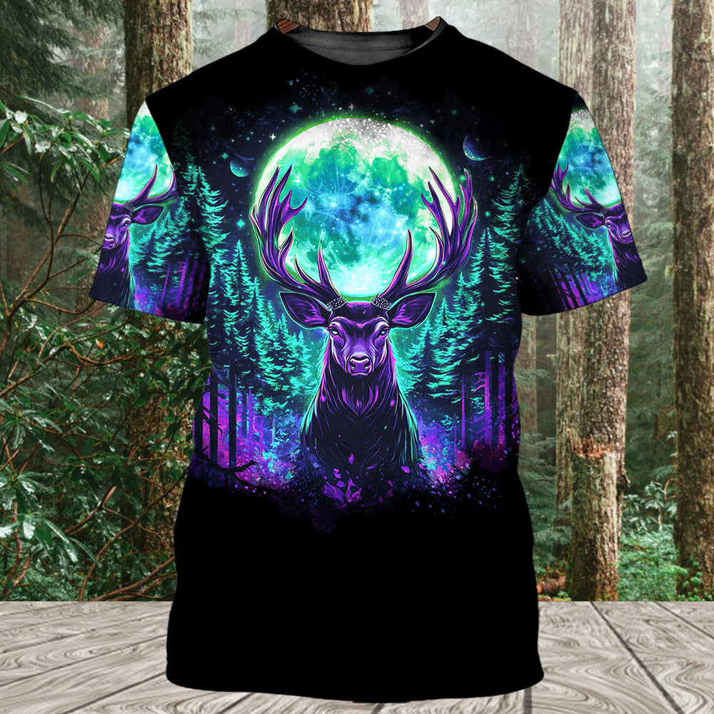 Into The Forest I Go Spirit Deer All Over Print Shirt
