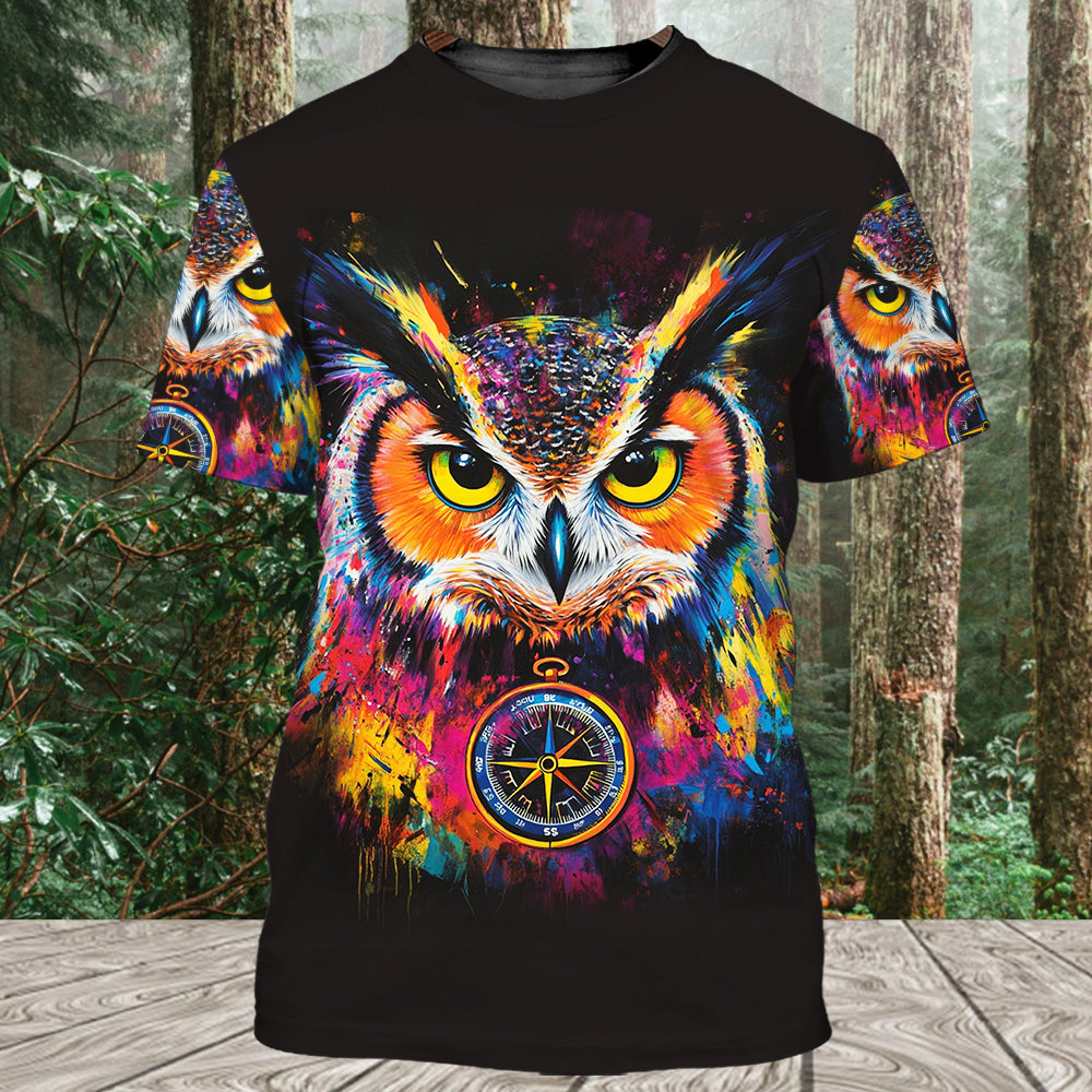 Not All Who Wander Are Lost Owl All Over Print Shirt