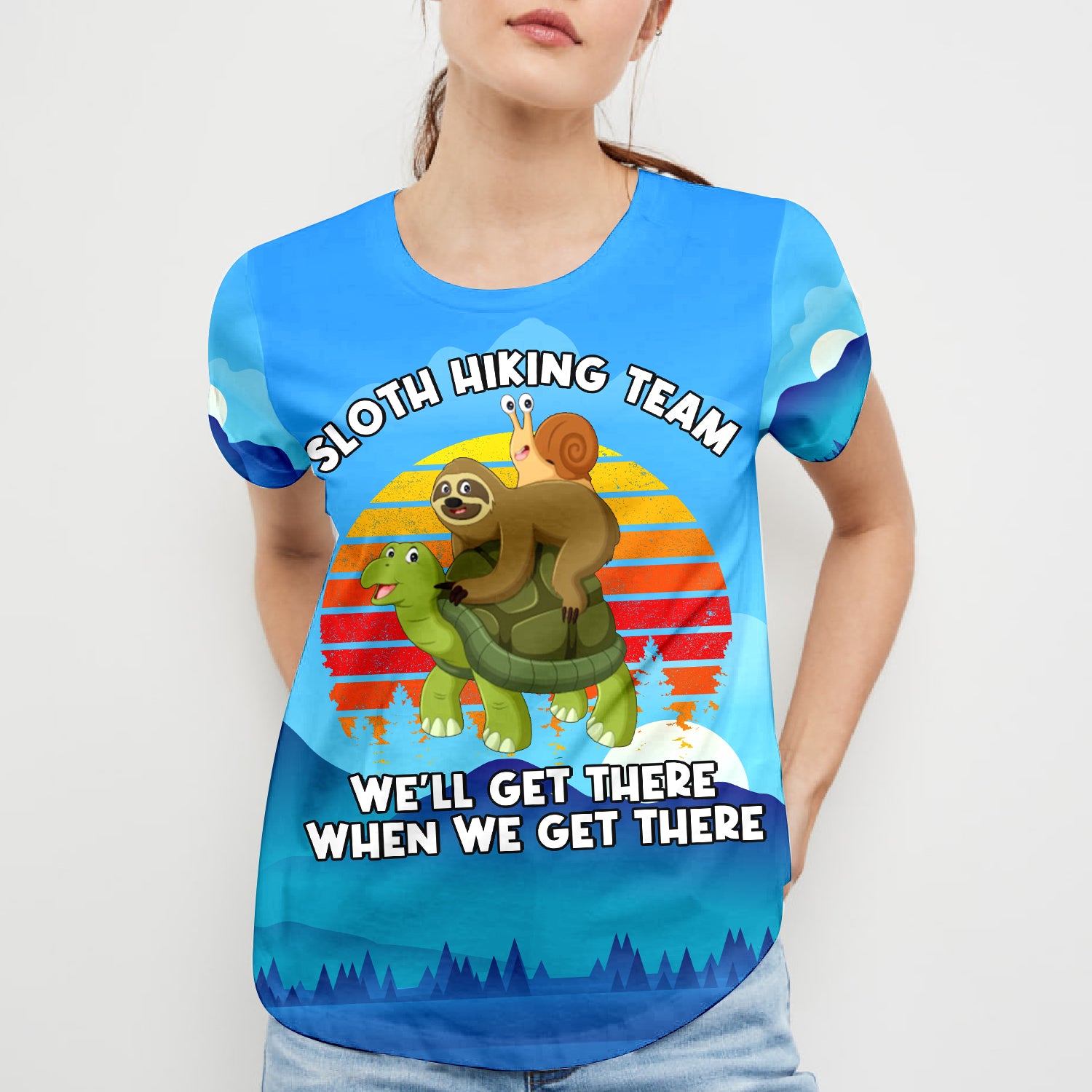 Funny Slow Hiking Team All Over Print Shirt