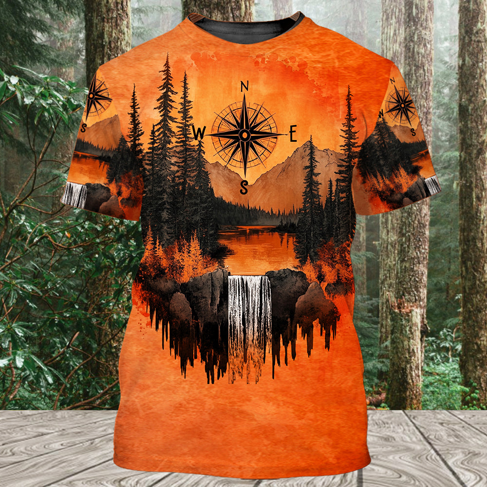 Into The Mountains I Go Orange All Over Print Shirt
