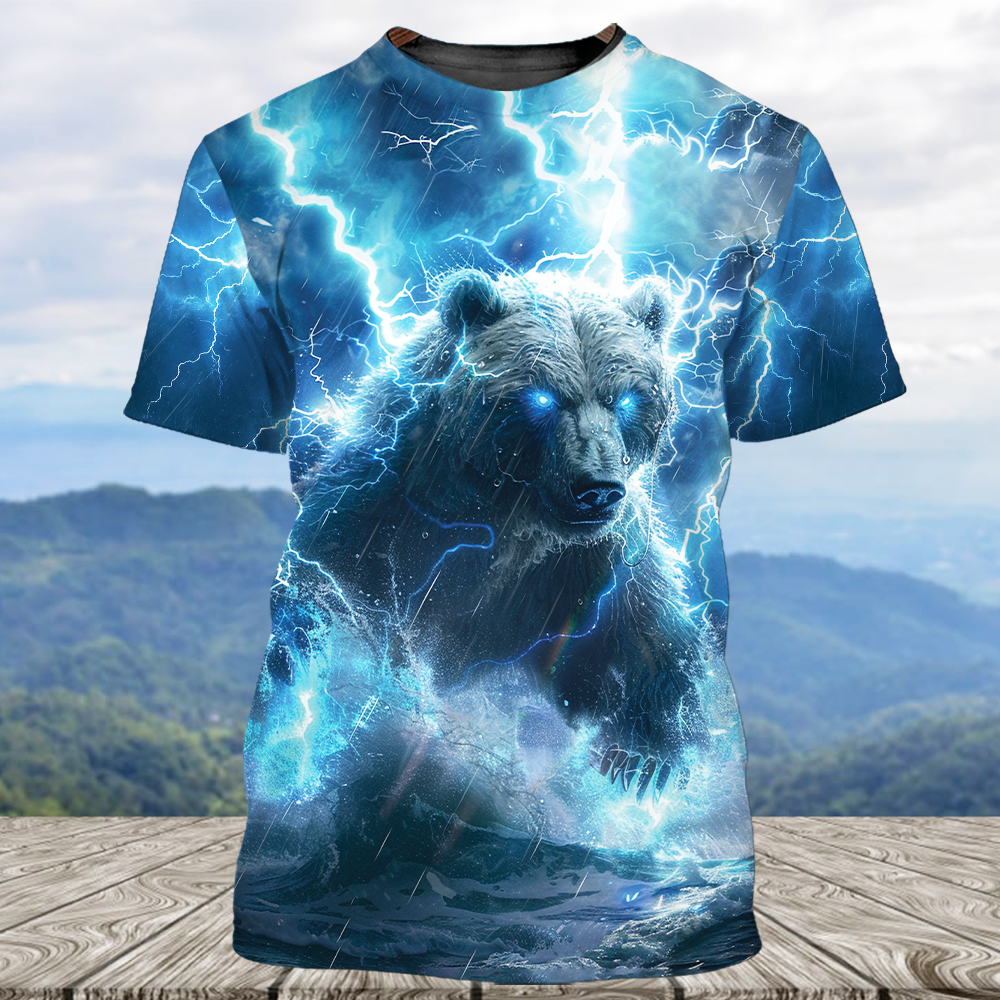 Electric Powerful Bear Awesome Cool All Over Print Shirt