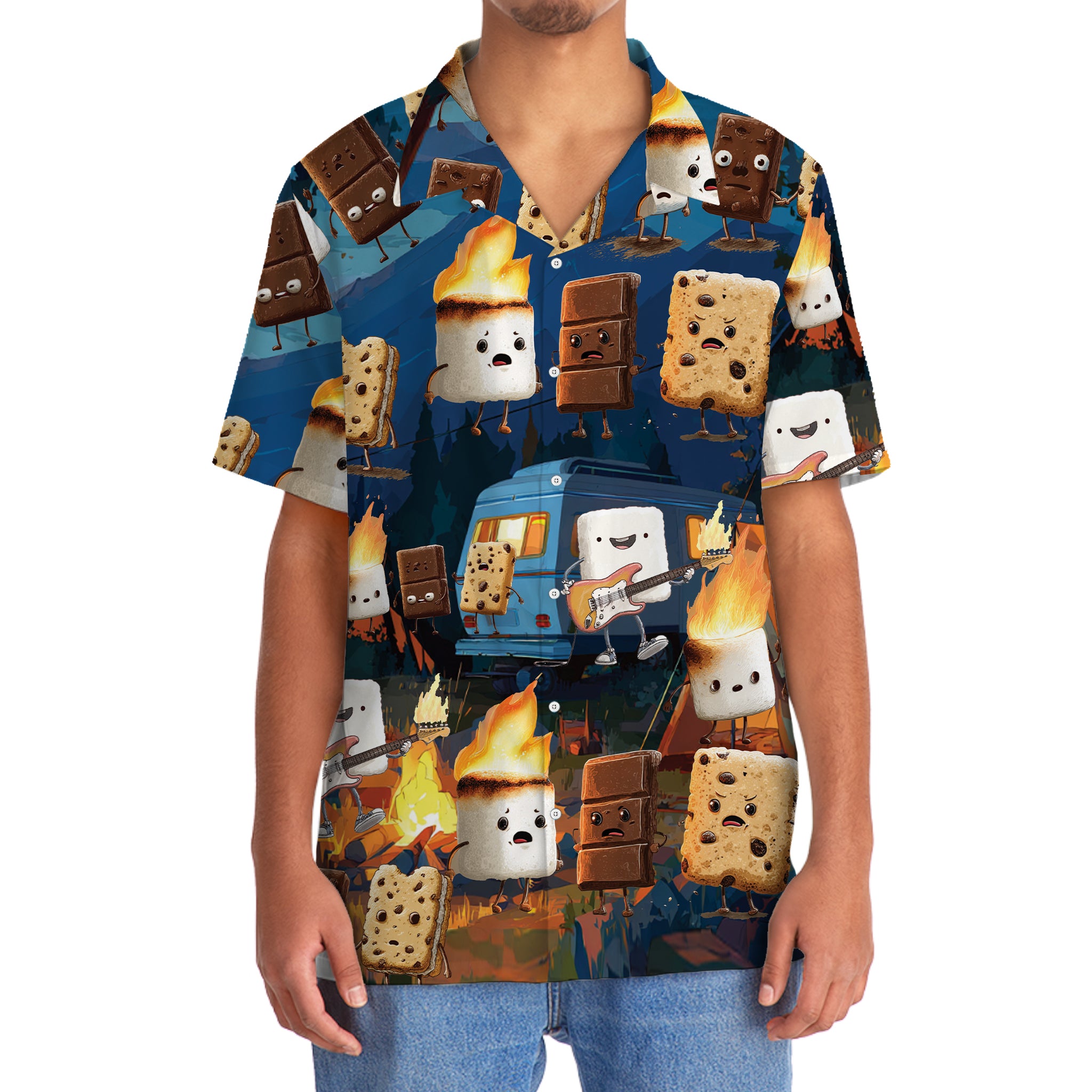 Funny Campsite Night Party Hawaiian Shirt