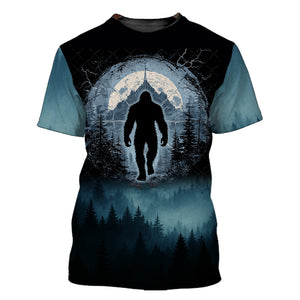 Cool Bigfoot Into The Forest Compass All Over Print Shirt