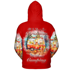Red All I Want For Christmas Is Camping All Over Print Shirt