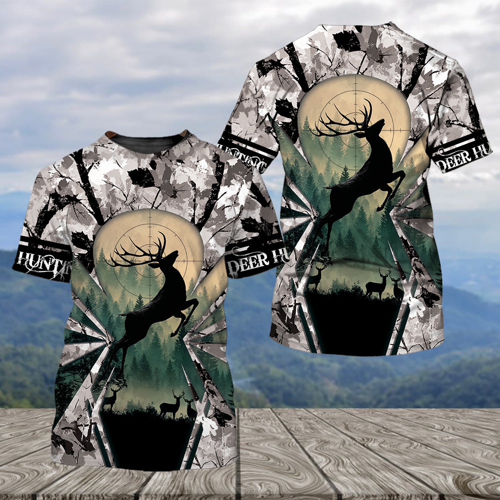Deer Hunting Peaceful Forest All Over Print Shirt