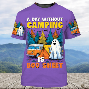 Halloween Camping Ghost – A Day Without Camping Is Boo Sheet All Over Print Shirt