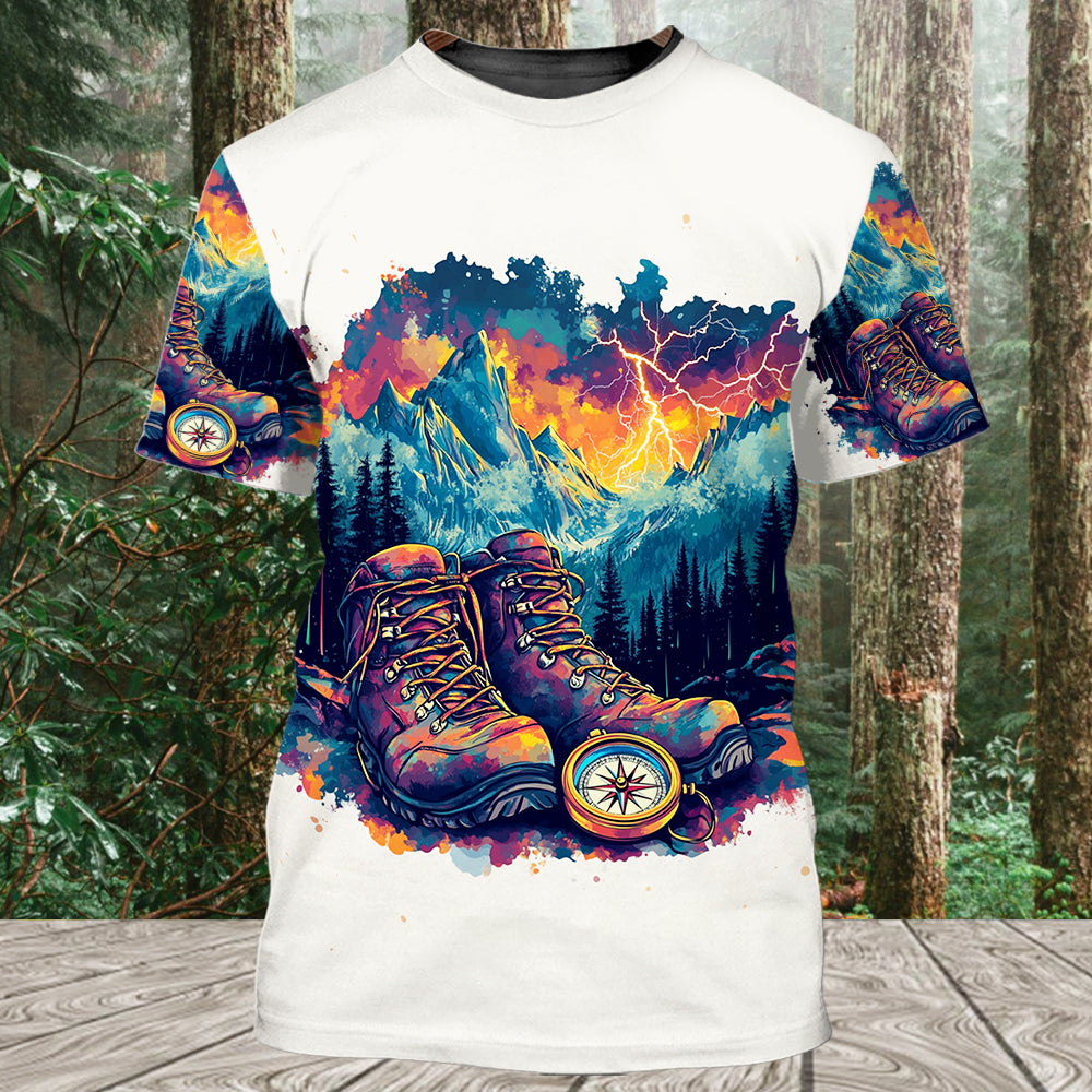 The Mountains Are Calling Compass Boots All Over Print Shirt