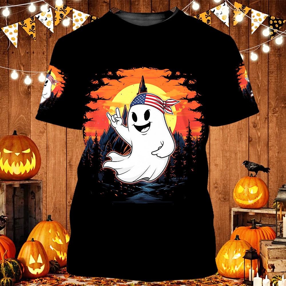 Spooky Boo In The Forest All Over Print Shirt