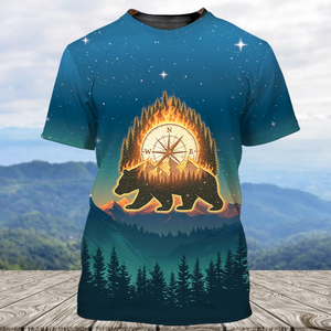 Bear Camp I Hate People  Mountain Night Forest All Over Print Shirt