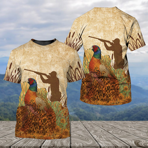 Vintage Wild Pheasant Hunting Flower Camo All Over Print Shirt