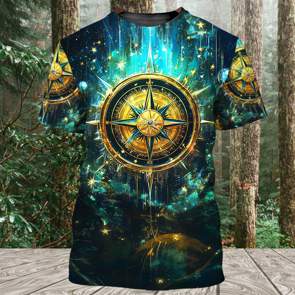 Not All Who Wander Fantasy Compass All Over Print Shirt