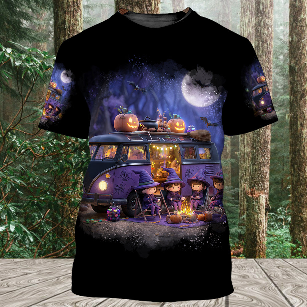 All The Cool Witches Are Camping All Over Print Shirt