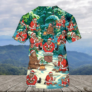 Bigfoot Camping Xmas All Over Print Shirt