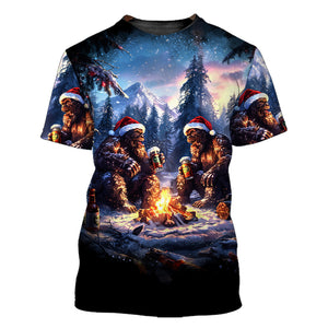 Bigfoot Making Memories One Campfire At A Time Christmas All Over Print Shirt