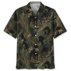 Mallard Duck Retriever Camouflage Hawaiian Shirt
