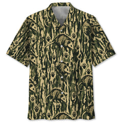 Opossum Stripe Camouflage Hawaiian Shirt