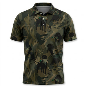 Mallard Duck Retriever Camouflage Polo Men Shirt