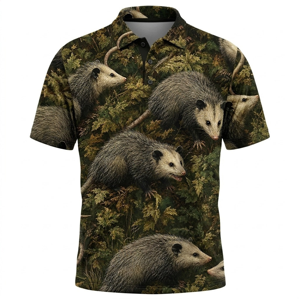 Wild Opossum Vintage Pattern Men Polo Shirt