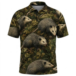 Wild Opossum Vintage Pattern Men Polo Shirt