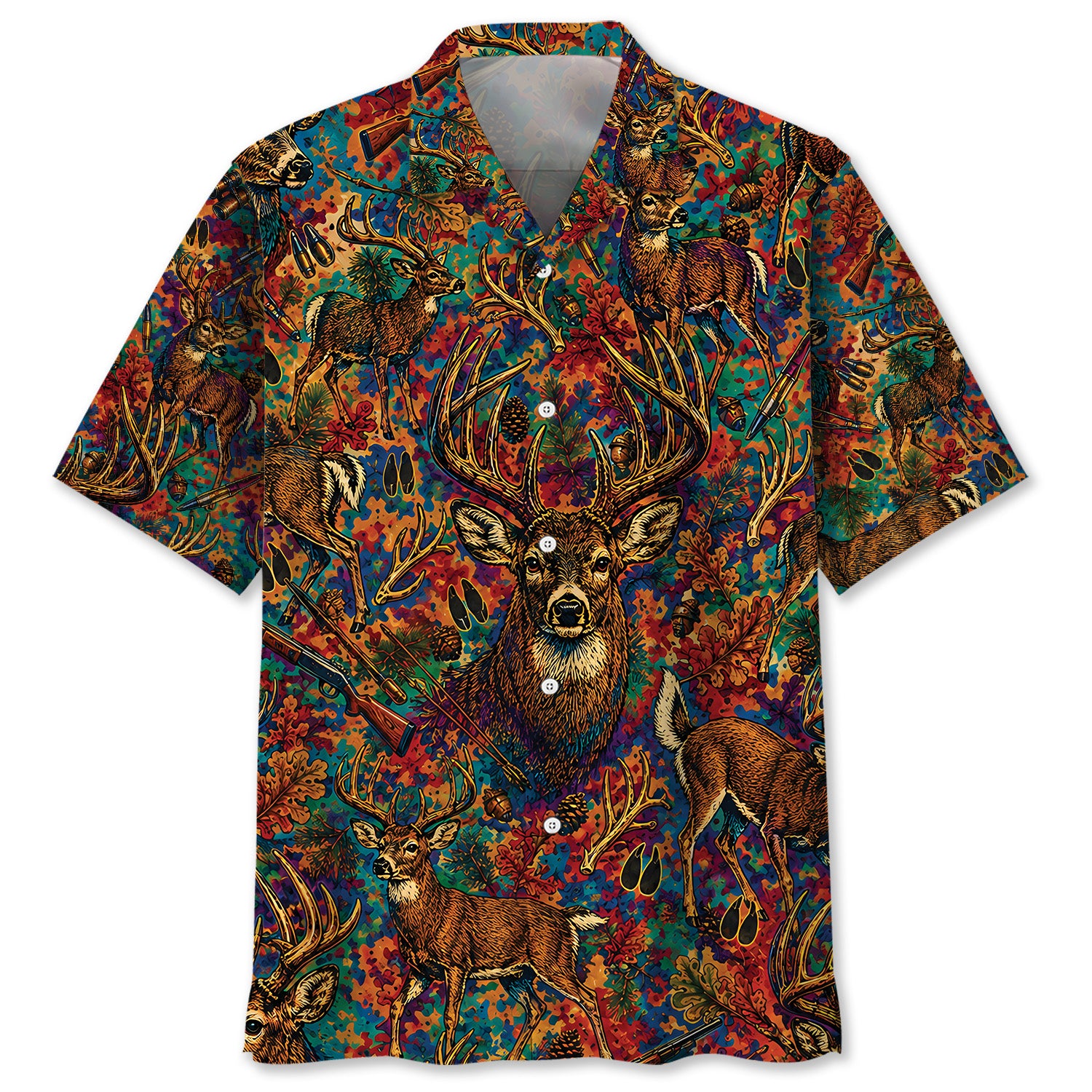 Psychedelic Deer Hunting Hawaiian Shirt