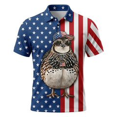 America Quail Hunting Funny Men Polo Shirt