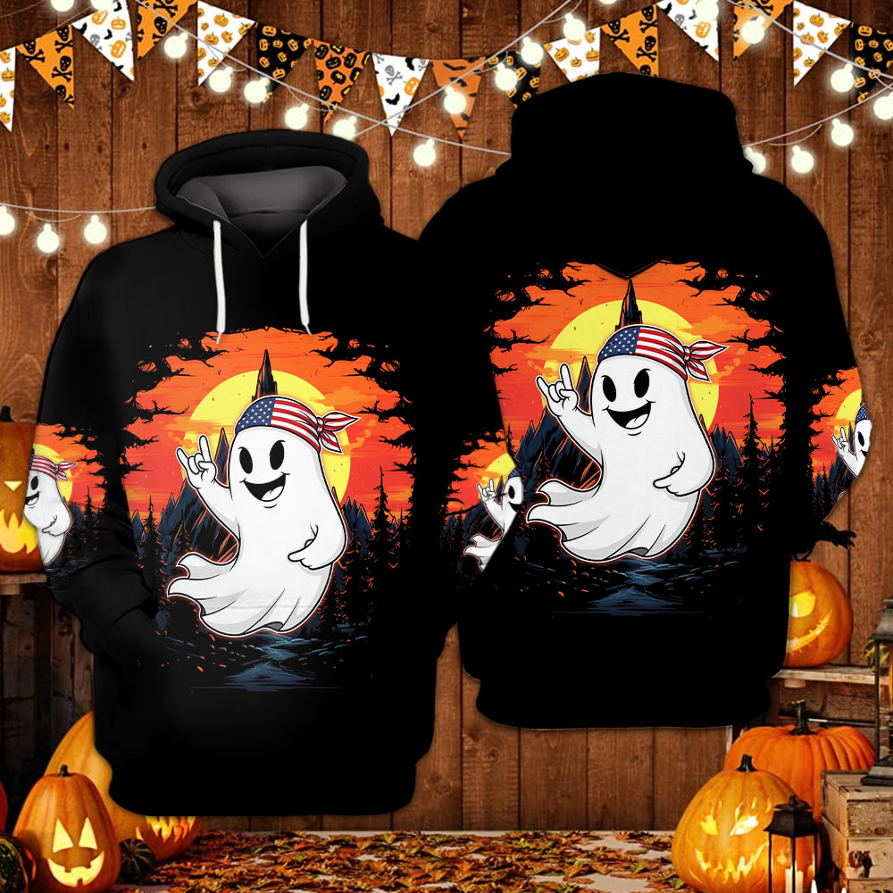 Spooky Boo In The Forest All Over Print Shirt