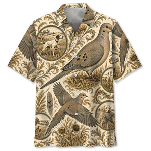 Vintage Dove Hunting Toile Hawaiian Shirt