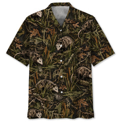 Opossum Swamp Camouflage Pattern Hawaiian Shirt