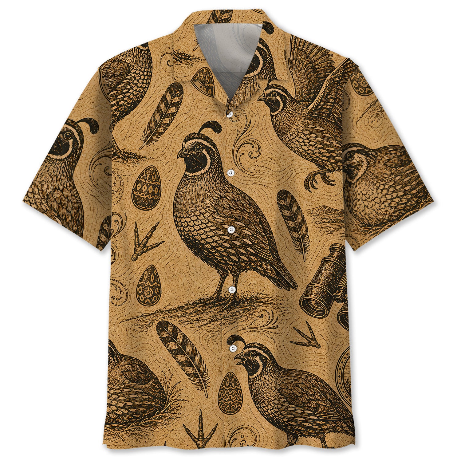 Quail Hunting Vintage Artwork Hawaiian Shirt