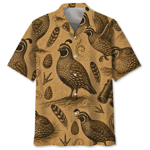 Quail Hunting Vintage Artwork Hawaiian Shirt