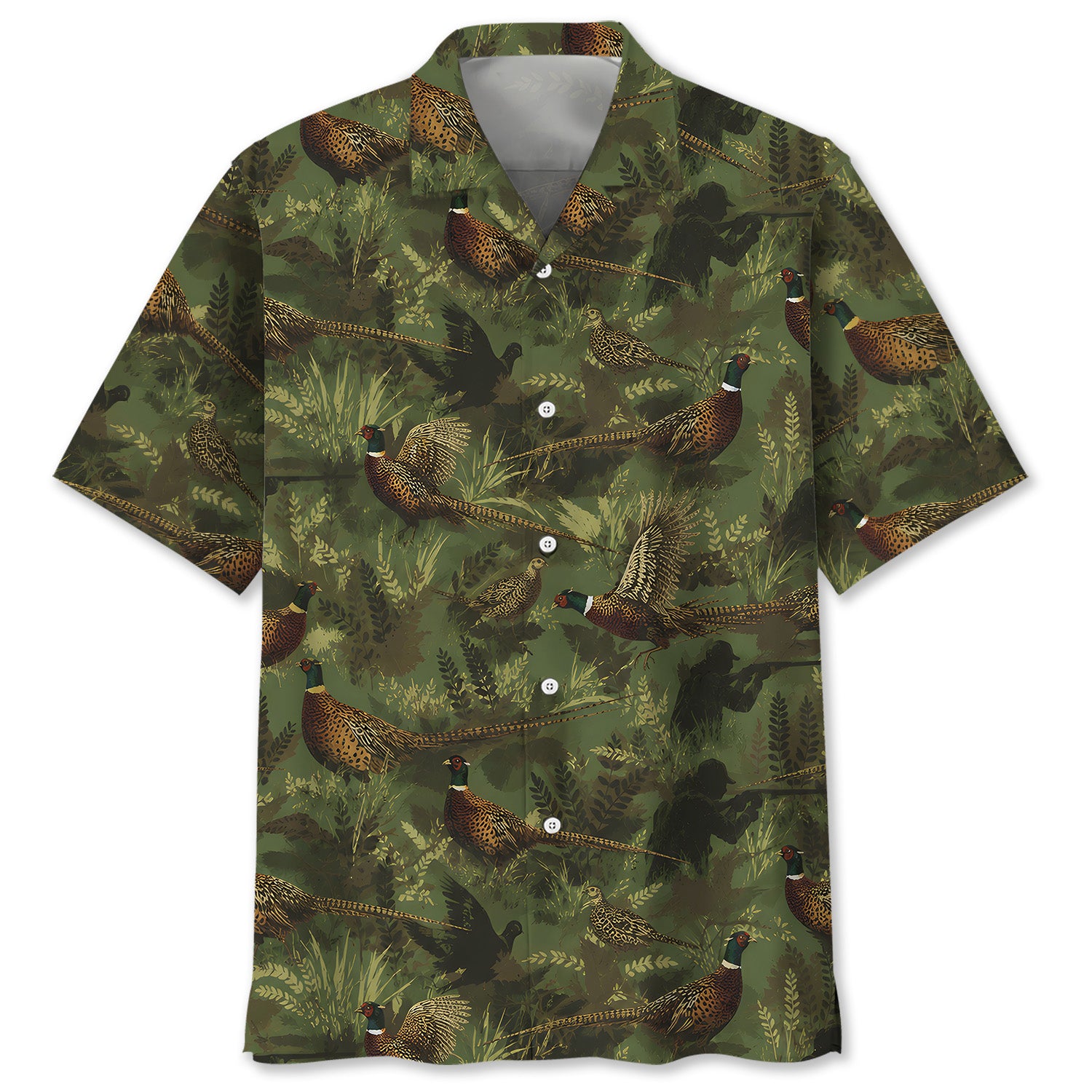 Camouflage Pheasant Hunting Pattern Hawaiian Shirt