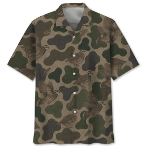 Camouflage Quail Hunting Hawaiian Shirt