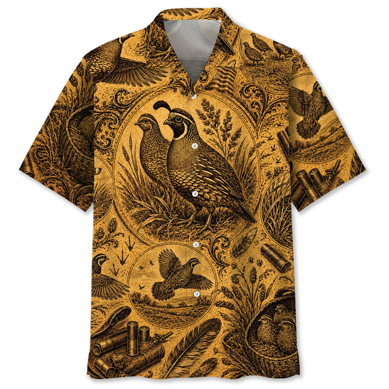 Quail Hunting Legend Vintage Art Hawaiian Shirt