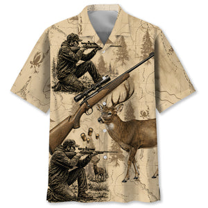 Vintage Deer Hunting Hawaiian Shirt