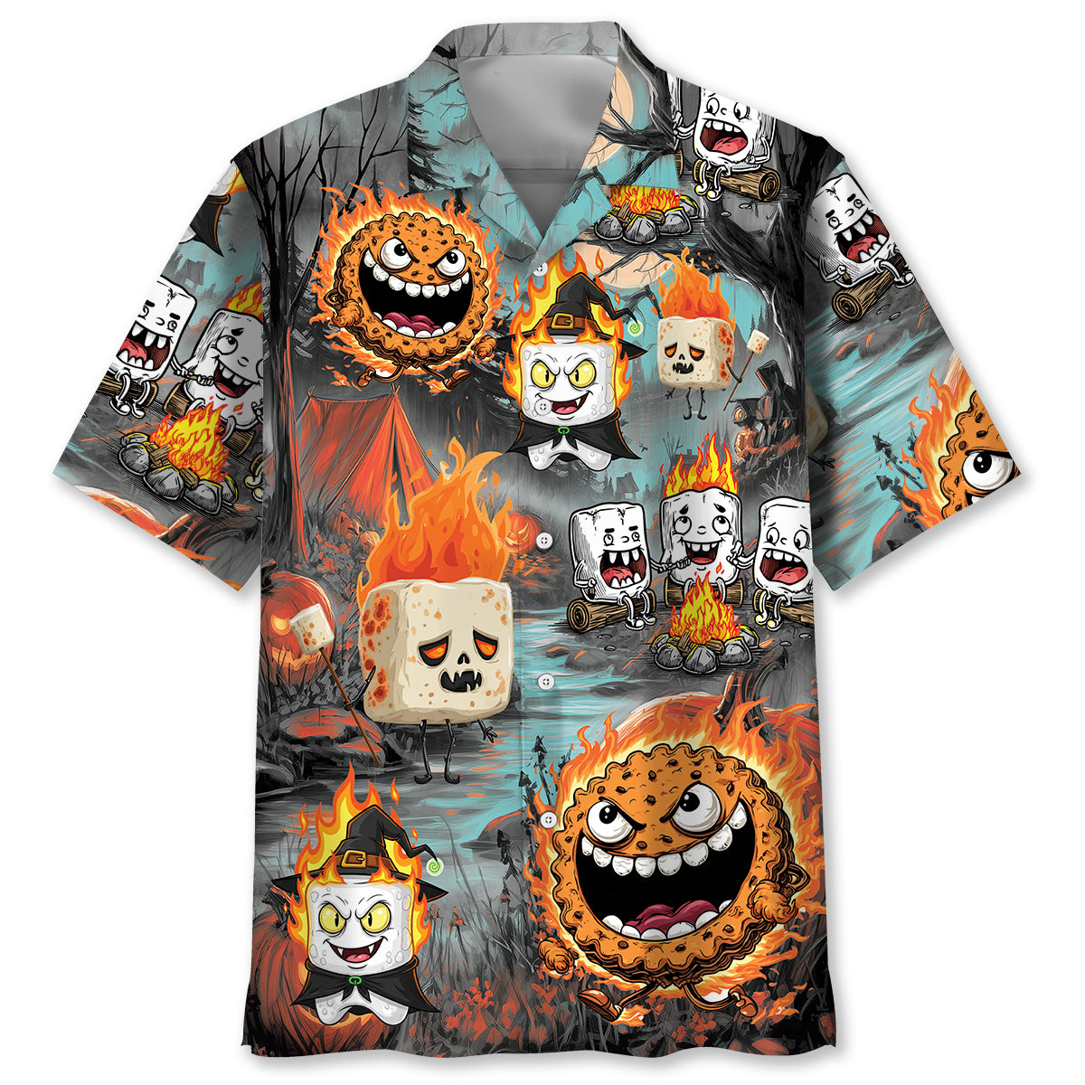 Burnt Marshmallow Halloween Hawaiian Shirt