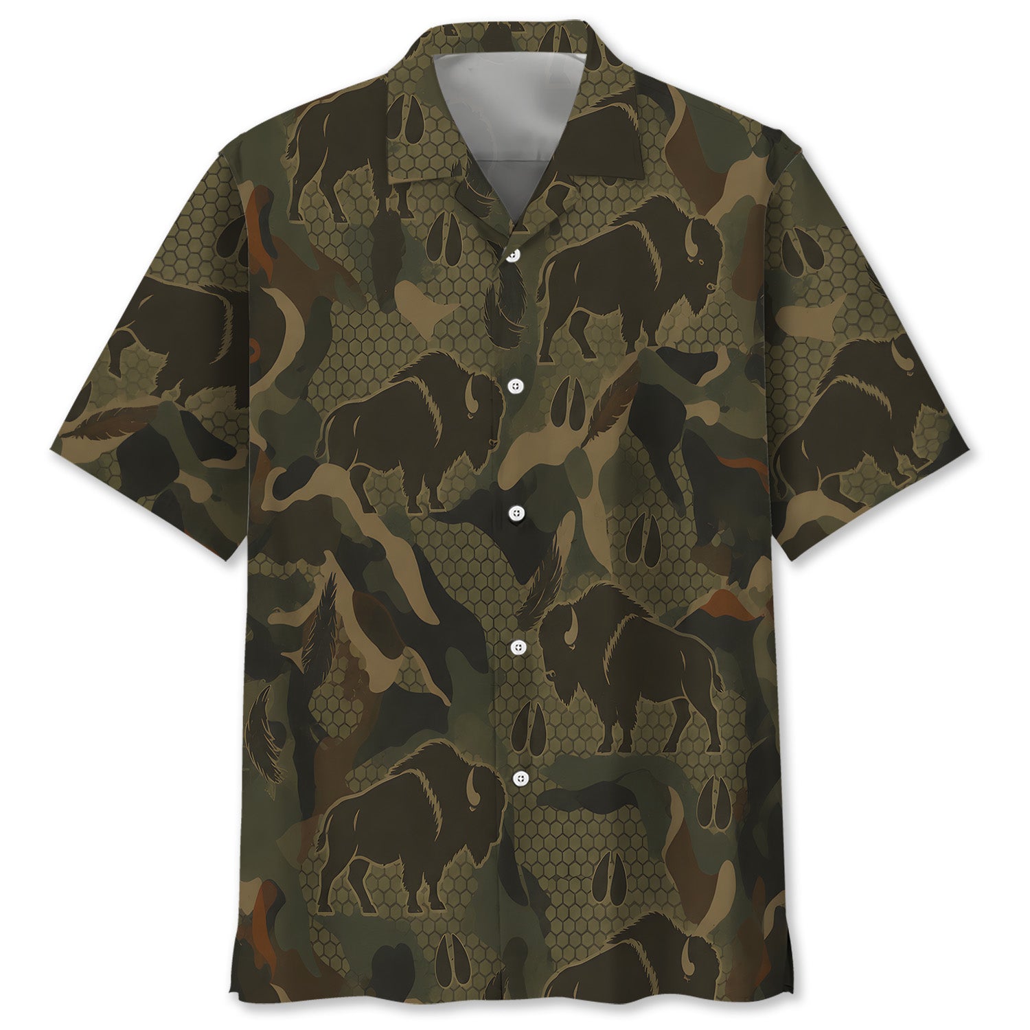 Bison Hunting Hawaiian Shirt
