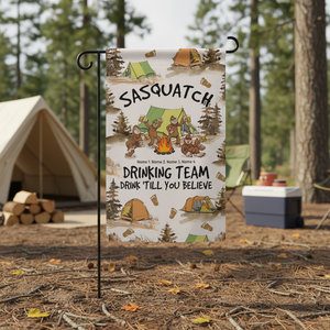 Sasquatch Campfire Drinking Team Flag Decor