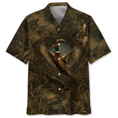Pheasant Hunting Dark Camo Hawaiian Shirt