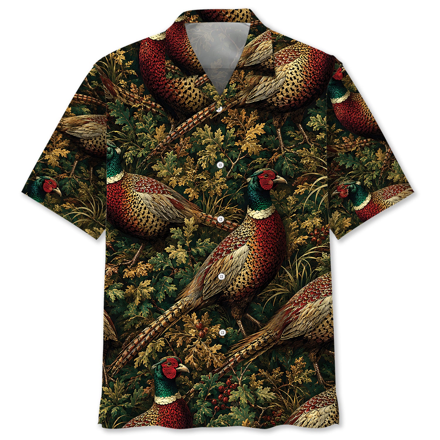 Vintage Wild Pheasant Hunting Hawaiian Shirt