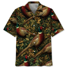 Vintage Wild Pheasant Hunting Hawaiian Shirt