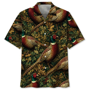 Vintage Wild Pheasant Hunting Hawaiian Shirt
