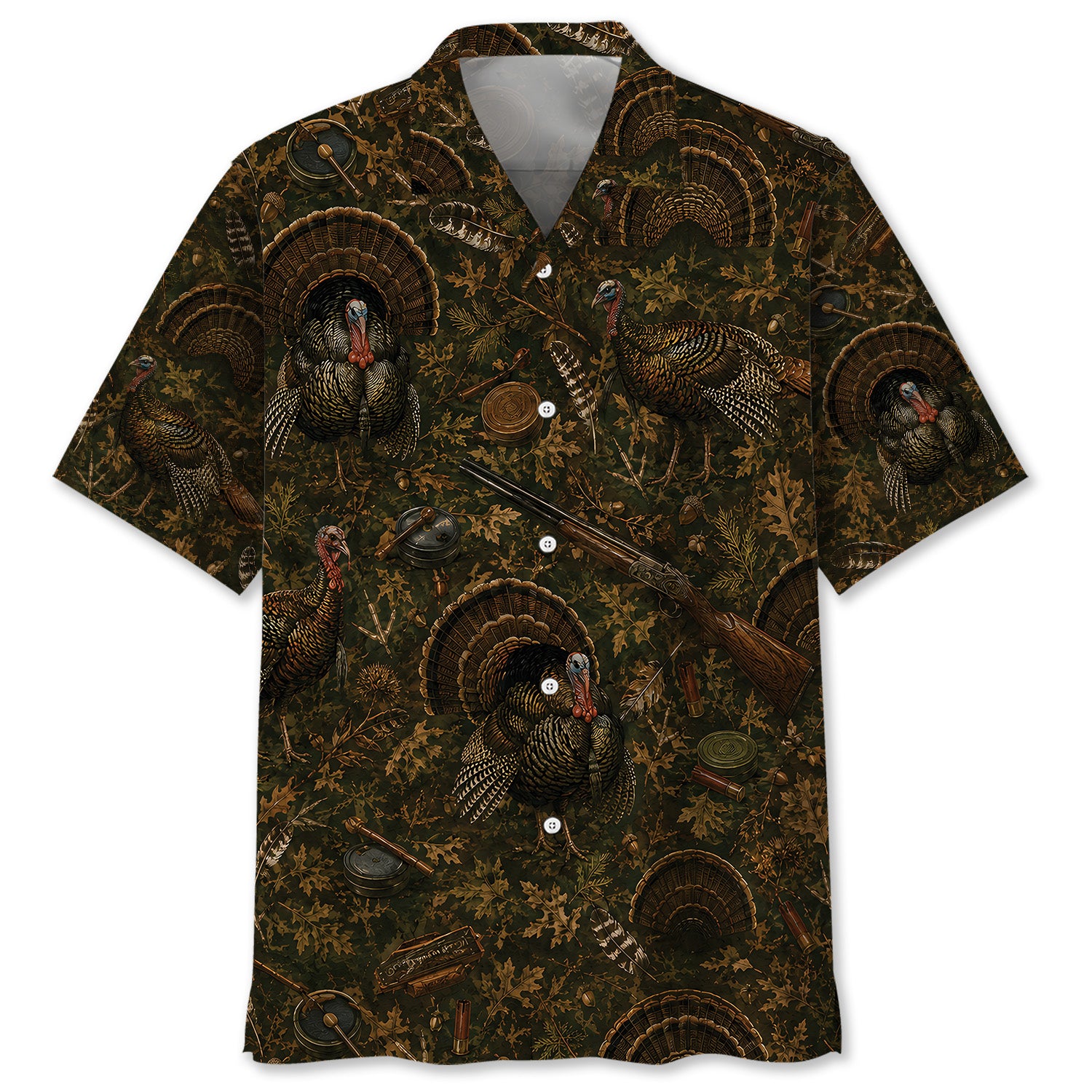 Vintage Turkey Hunter Hawaiian Shirt