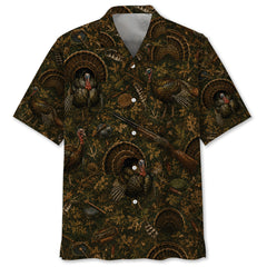 Vintage Turkey Hunter Hawaiian Shirt