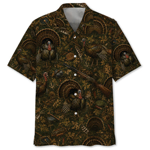 Vintage Turkey Hunter Hawaiian Shirt