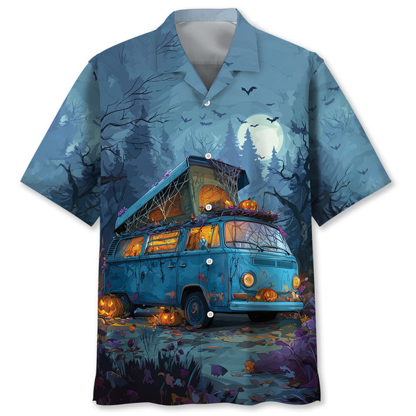 Haunted Camper Van Halloween Hawaiian Shirt