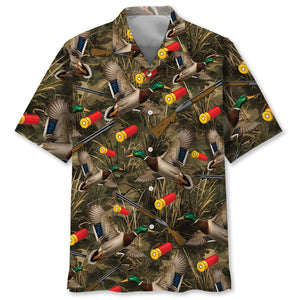 Vintage Camouflage Duck Hunting Hawaiian Shirt