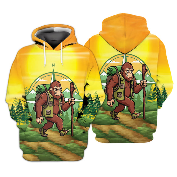Funny Bigfoot Hiking All Over Print Shirt